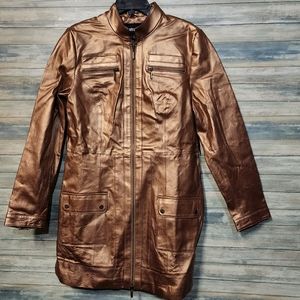 GOLDEN BRONZE LEATHER JACKET